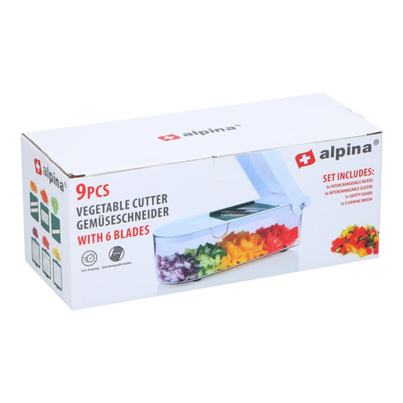 Alpina - Mandoline / multifunctional vegetable slicer with 6 blades 27.5x11x10.8 cm