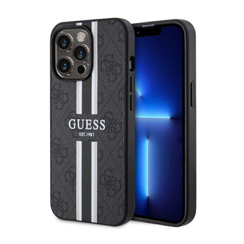 Guess 4G Printed Stripes MagSafe - pouzdro pro iPhone 13 Pro (černé)