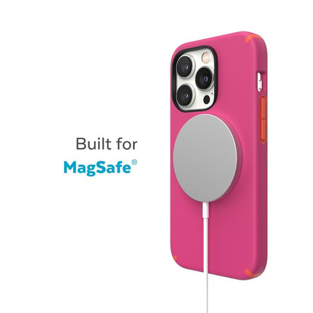 Speck CandyShell Pro + MagSafe - pouzdro pro iPhone 14 Pro Max s povrchovou úpravou MICROBAN (Digital Pink / Energy Red)
