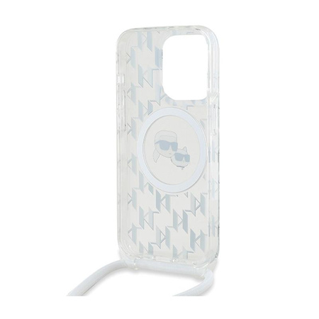 Karl Lagerfeld IML Crossbody Monogram Karl & Choupette Head MagSafe - iPhone 15 Pro Case (Transparent)