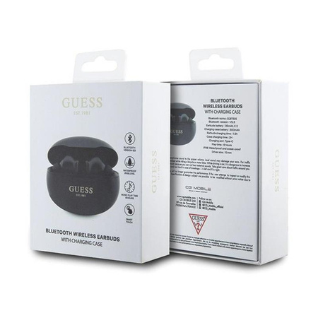 Guess True Wireless Classic EST BT5.3 - TWS-Kopfhörer + Ladetasche (schwarz)