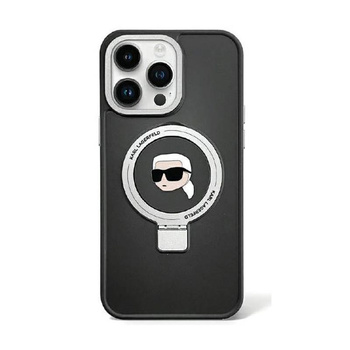 Karl Lagerfeld Ring Stand Karl Head MagSafe - iPhone 15 Plus Tasche (schwarz)