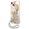Guess Flower Cord - Etui ze smyczką iPhone 13 (Purple)