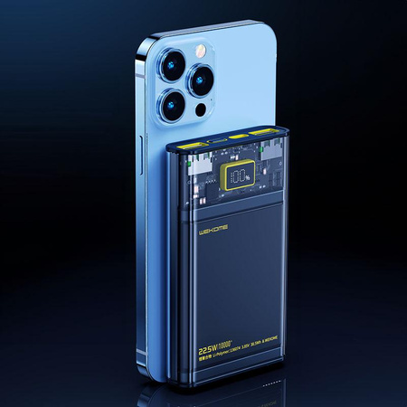 WEKOME WP-319 Vanguard Series - Power banka 10000 mAh Super nabíjení PD 20W + QC 22,5W (černá / průhledná)