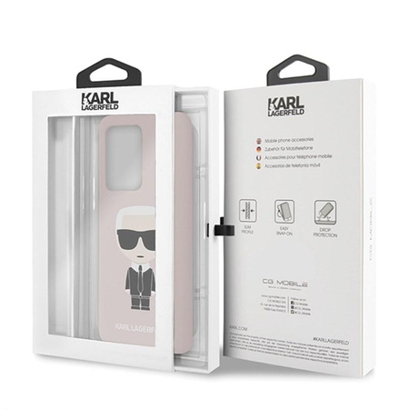 Pouzdro Karl Lagerfeld Fullbody Silicone Iconic - Samsung Galaxy S20 Ultra (světle růžové)