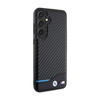 BMW Leather Carbon Blue Line - Case for Samsung Galaxy S24+ (black)