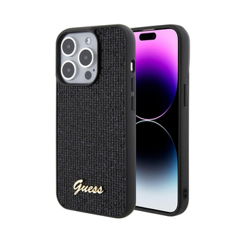 Guess Disco Metal Script - Case for iPhone 15 Pro Black)