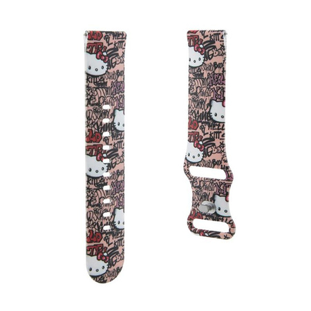 Hello Kitty szilikon címkék Graffiti - Univerzális szíj okosórához 22 mm (rózsaszín)