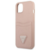 Guess Saffiano Double Card Triangle - Schutzhülle für iPhone 13 (Rosa)