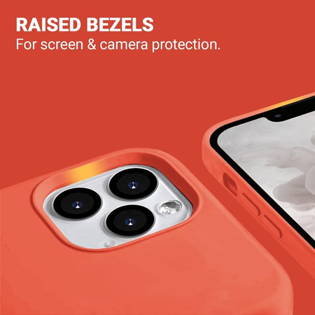 Crong Color Cover Liquid Silicone pouzdro pro iPhone 13 (korálově červená)