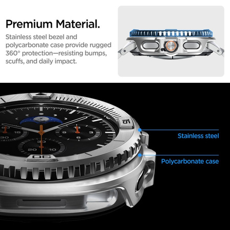 Spigen Bezel Tune Pro Pilot - Hülle / Schutzring für Samsung Galaxy Watch 8 Classic 46 mm (Silber)