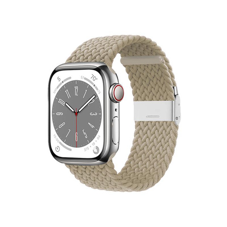 Crong Wave Band - Pletený řemínek pro Apple Watch 38/40/41/42 mm (kamenná béžová)