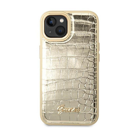 Guess Croco Collection - Coque pour iPhone 14 (Or)
