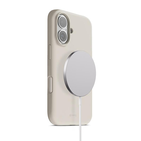 SILIKONOWE ETUI MAGSAFE DO IPHONE 17 Crong BEŻOWE MAGNETYCZNE CASE