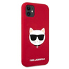 Karl Lagerfeld Choupette Head Silicone - pouzdro na iPhone 11 (červené)