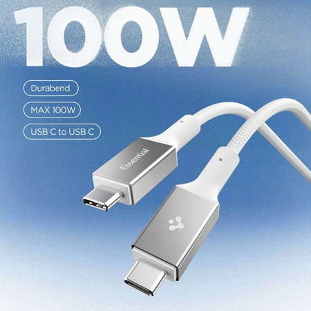 Spigen EB10010CC Essential - USB-C na USB-C PD kabel 100W 1m (bílý)