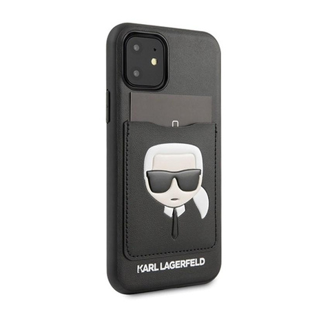 Karl Lagerfeld CardSlot - iPhone 11 Hülle mit Kartenschlitz (Schwarz)