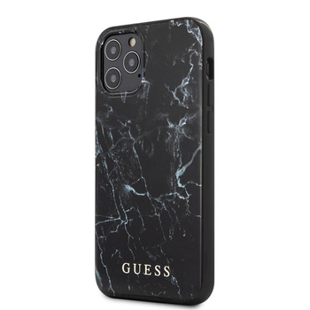 Guess Marble - pouzdro pro iPhone 12 / iPhone 12 Pro (černé)