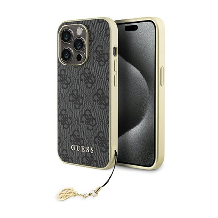 Collection Guess 4G Charms - Coque pour iPhone 15 Pro (gris)