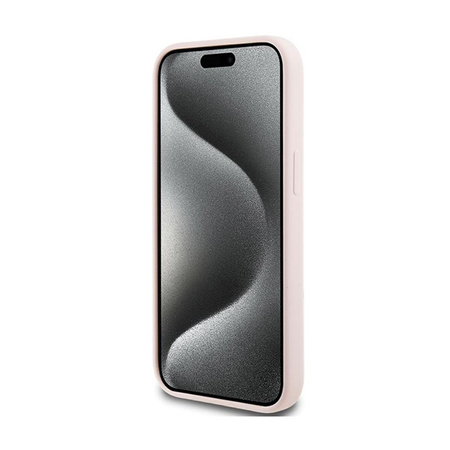 Karl Lagerfeld Silikonové pouzdro Karl Script - iPhone 15 (růžové)