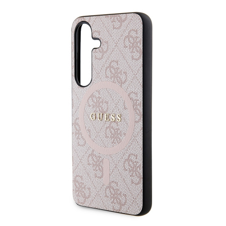 Guess 4G Collection Leather Metal Logo MagSafe - Pouzdro Samsung Galaxy S24 (Růžové)