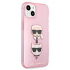 Karl Lagerfeld Glitter Karl & Choupette Head - iPhone 13 Case (pink)