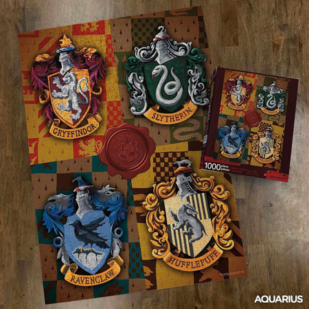 Harry Potter - Puzzles 1000 éléments dans une boîte décorative (Maisons de Poudlard)