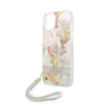 Guess Flower Cord - Etui avec dragonne iPhone 14 Plus (violet)