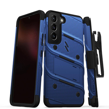 ZIZO BOLT Series - Pancerne etui Samsung Galaxy S22 ze szkłem 9H na ekran + uchwyt z podstawką (niebieski)
