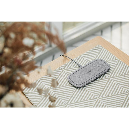Moshi Sette Q - Duales drahtloses induktives Qi-Ladegerät für iPhone und Android (Nordisches Grau)