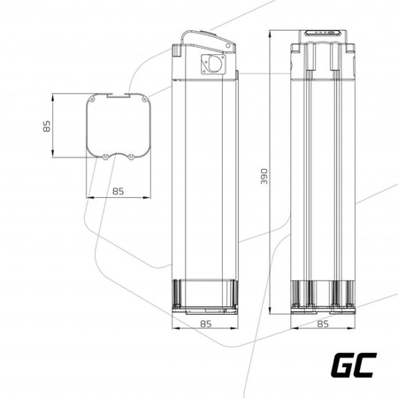 Green Cell - 10.4Ah (374Wh) akkumulátor E-Bike 36V elektromos kerékpárhoz