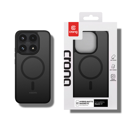 Etui do Xiaomi 17 MagSafe Crong Hybrid Matte Czarne Matowe Wytrzymałe