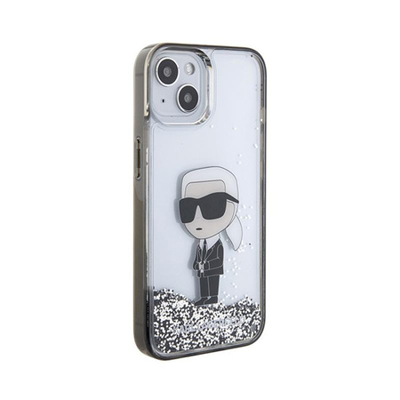 Karl Lagerfeld Liquid Glitter Ikonik - iPhone 15 Tasche (Transparent)