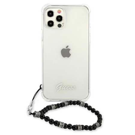 Guess Black Pearl Strap - Case iPhone 12 / iPhone 12 Pro (Clear)
