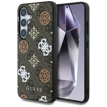 Guess 4G Printed Colored Peony Pattern MagSafe - Etui do Samsung Galaxy S25 (brązowy)