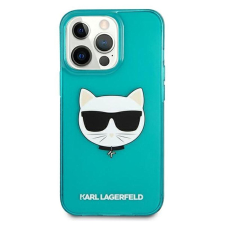 Karl Lagerfeld Choupette Head - Etui iPhone 13 Pro (fluo niebieski)