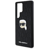Karl Lagerfeld Leather Monogram Pin Logo Karl Head - Étui Samsung Galaxy S25 Ultra (noir)