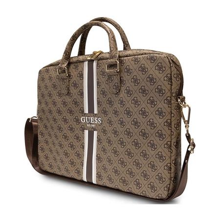 Guess 4G Printed Stripes Computer Bag - 16" Notebook Bag (Brown)