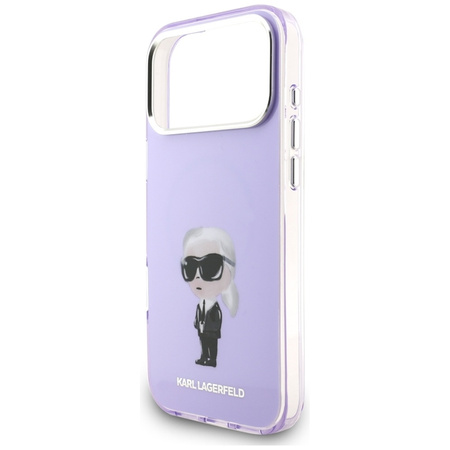 Karl Lagerfeld IML Aquarelle Karl & Choupette & Logo MagSafe - Custodia per iPhone 17 Pro Max (Viola)