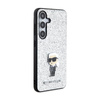Karl Lagerfeld Fixed Glitter Ikonik Logo Metal Pin - Samsung Galaxy S24 Tasche (Silber)