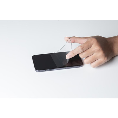 Moshi AirFoil Pro - Verre hybride flexible pour iPhone 13 Pro Max (cadre noir)
