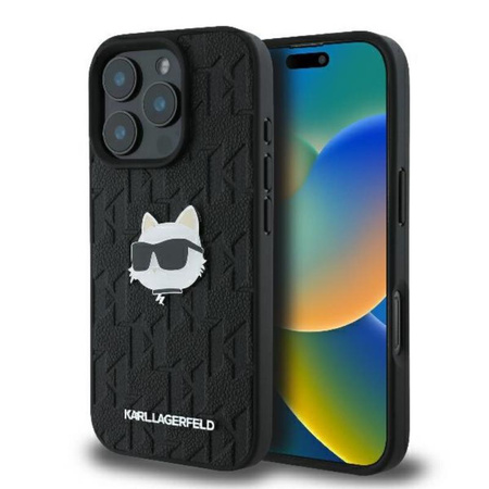 Karl Lagerfeld Monogram Choupette Head Pin - Case for iPhone 16 Pro Max (black)