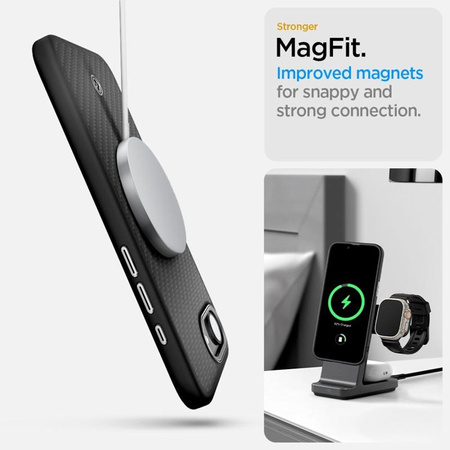 Spigen Enzo Aramid MagSafe - Étui pour iPhone 16e (Noir)
