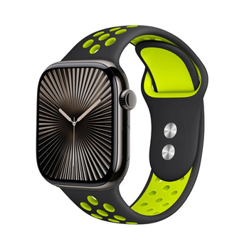 Crong Duo Sport - Strap for Apple Watch 38/40/41/42 mm (black/lime)