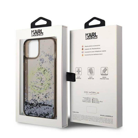 Karl Lagerfeld Liquid Glitter RSG - Case for iPhone 14 (Black)