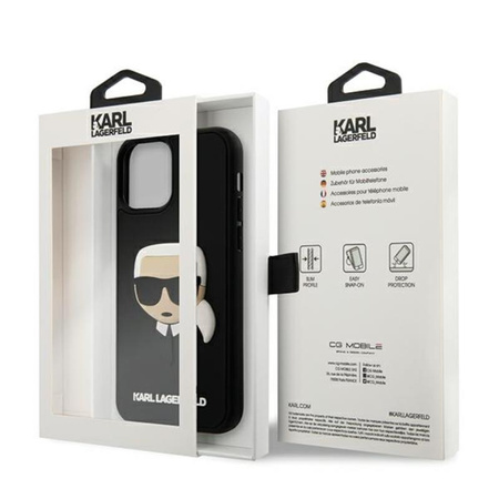 Karl Lagerfeld 3D Gummi Karl`s Kopf - iPhone 12 Pro Max Hülle (schwarz)