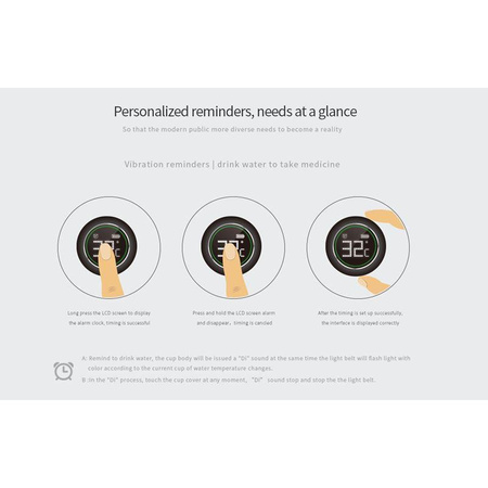 PURO Smart Bottle - 500ml INOX thermal bottle with LED smart cap (White)