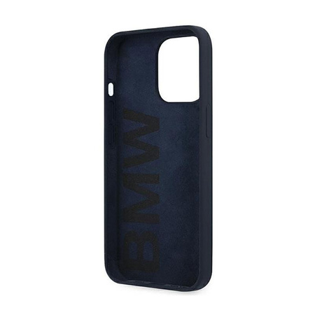 BMW Silicone Signature Logo Case pour iPhone 13 Pro Max (bleu foncé)