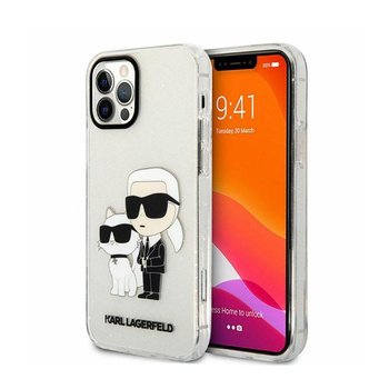 Karl Lagerfeld IML Glitter NFT Karl & Choupette - Coque iPhone 12 / iPhone 12 Pro (Transparente)