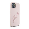 Karl Lagerfeld Silicone Karl Script - iPhone 15 Case (Pink)